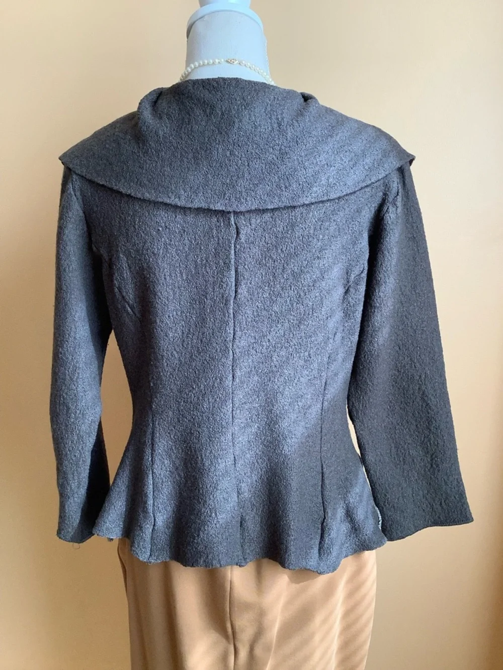 KAPALUA Brown Wool Tweed Cinch Waist Unlined Jacket Size 12 - Picture 4 of 15